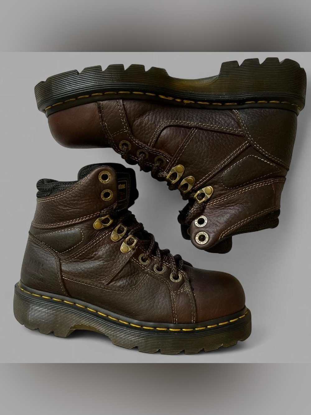 Dr Martens Ironbridge Brown Leather Steel Toe Boots. Men’s size 5/Ladies size 6.